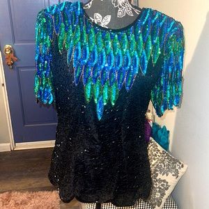 1980s Vintage Sequin Top